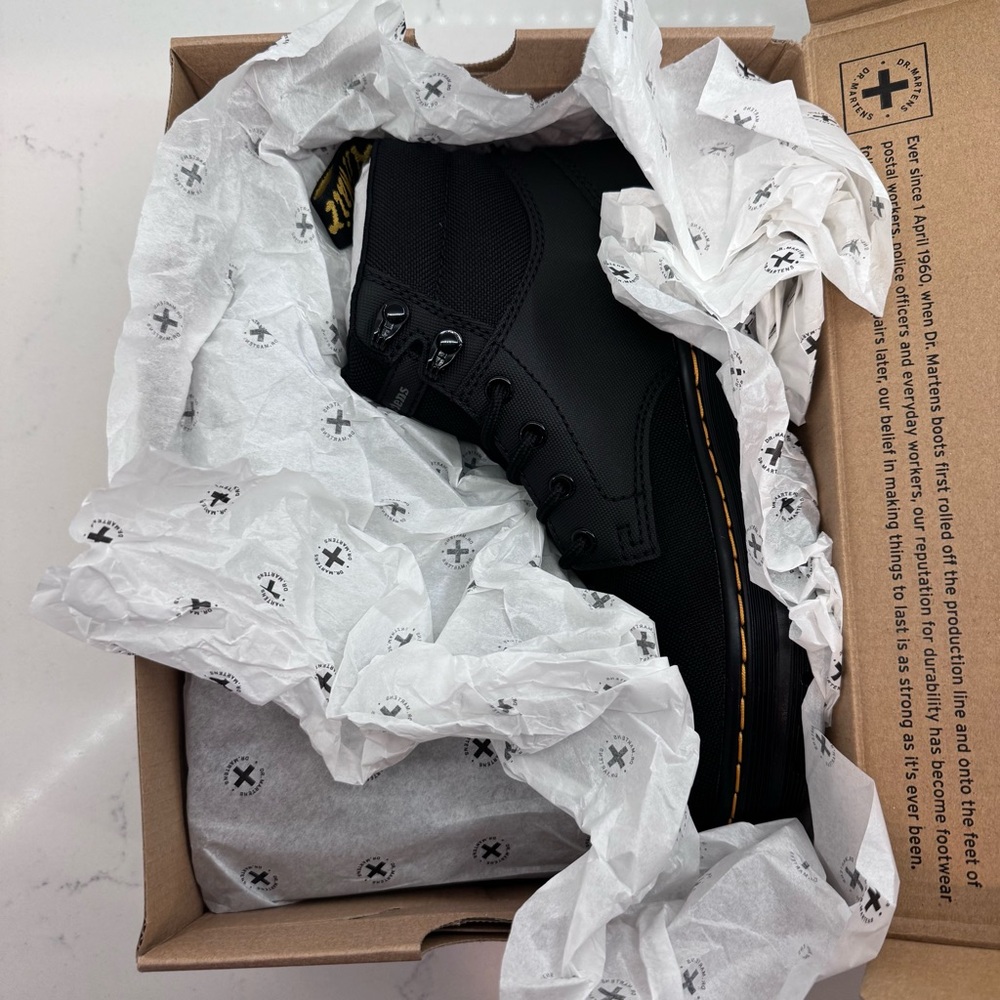 New Dr Marten black Rakim boots women’s size 8 men’s 7 lace up extra tough Ajax - Picture 8 of 10